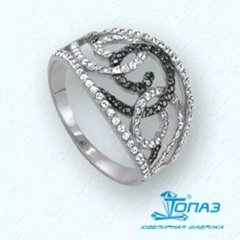 Кольцо с фианитами Линии Любви