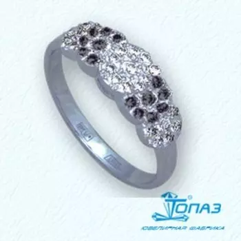 Кольцо с фианитами Линии Любви