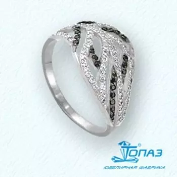 Кольцо с фианитами Линии Любви