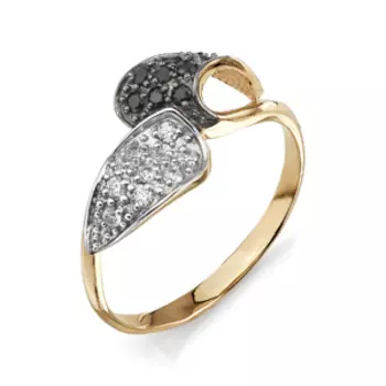 Кольцо с фианитами Линии Любви