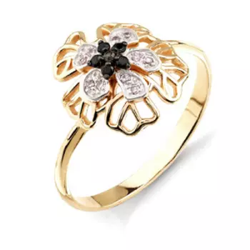 Кольцо с фианитами Линии Любви