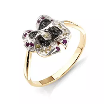 Кольцо с фианитами Линии Любви