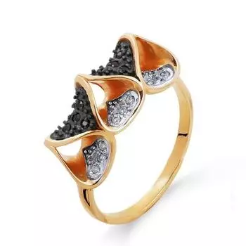 Кольцо с фианитами Линии Любви