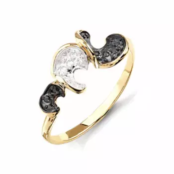 Кольцо с фианитами Линии Любви