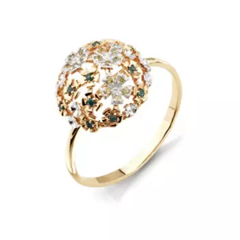 Кольцо с фианитами Линии Любви