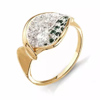 Кольцо с фианитами Линии Любви