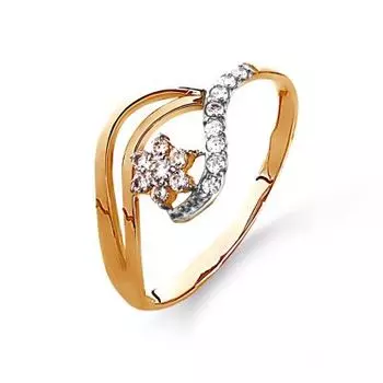 Кольцо с фианитами Линии Любви