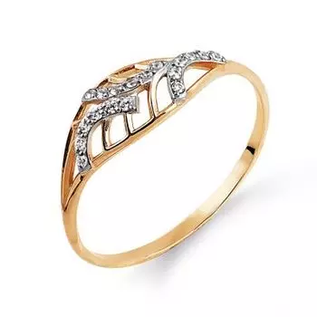 Кольцо с фианитами Линии Любви