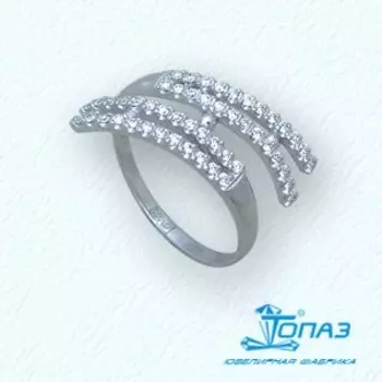 Кольцо с фианитами Линии Любви