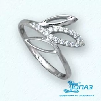 Кольцо с фианитами Линии Любви