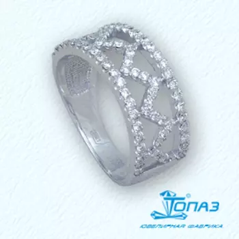 Кольцо с фианитами Линии Любви