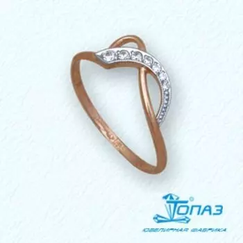 Кольцо с фианитами Линии Любви