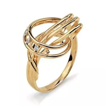 Кольцо с фианитами Линии Любви