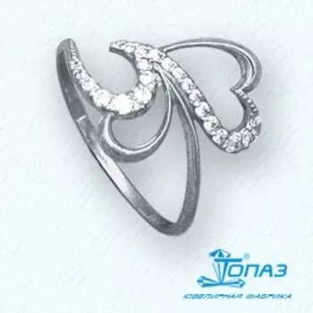 Кольцо с фианитами Линии Любви