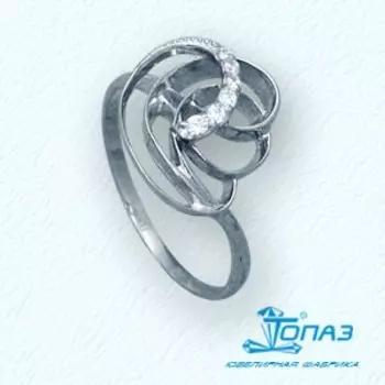 Кольцо с фианитами Линии Любви