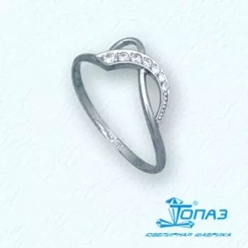 Кольцо с фианитами Линии Любви