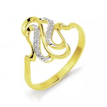 Кольцо с фианитами Линии Любви