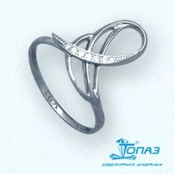 Кольцо с фианитами Линии Любви