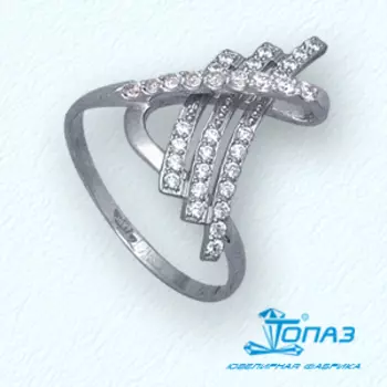 Кольцо с фианитами Линии Любви