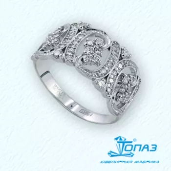 Кольцо с фианитами Линии Любви