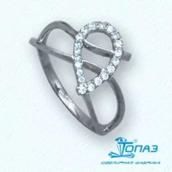 Кольцо с фианитами Линии Любви