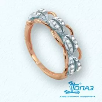 Кольцо с фианитами Линии Любви