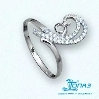 Кольцо с фианитами Линии Любви