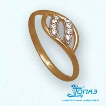 Кольцо с фианитами Линии Любви