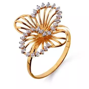 Кольцо с фианитами Линии Любви