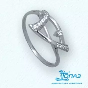 Кольцо с фианитами Линии Любви