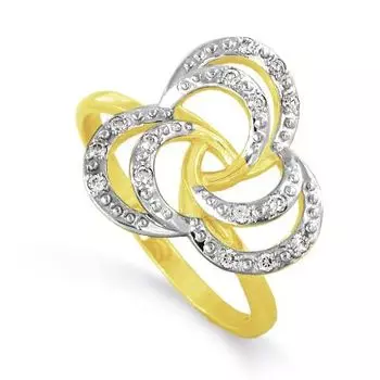 Кольцо с фианитами Линии Любви