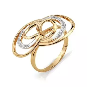 Кольцо с фианитами Линии Любви