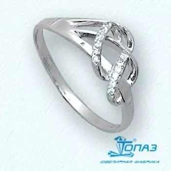 Кольцо с фианитами Линии Любви