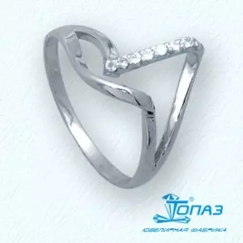 Кольцо с фианитами Линии Любви