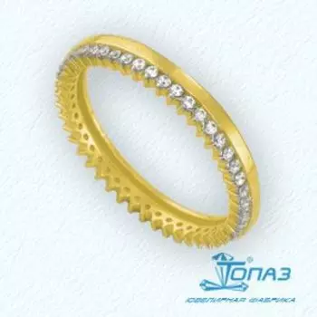 Кольцо с фианитами Линии Любви