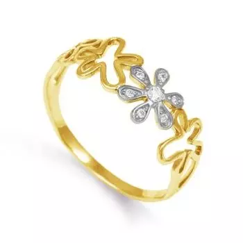 Кольцо с фианитами Линии Любви