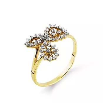 Кольцо с фианитами Линии Любви