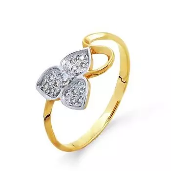 Кольцо с фианитами Линии Любви