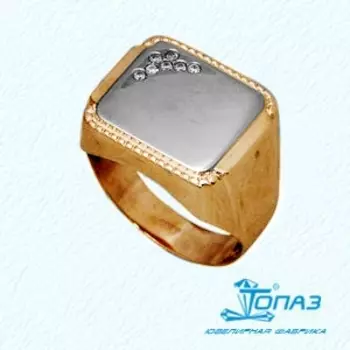 Кольцо с фианитами Линии Любви