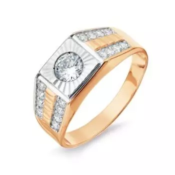 Кольцо с фианитами Линии Любви
