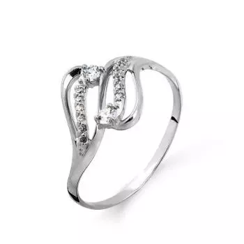 Кольцо с фианитами Линии Любви