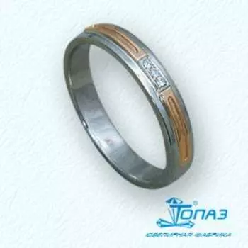 Кольцо с фианитами Линии Любви