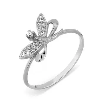 Кольцо с фианитами Линии Любви