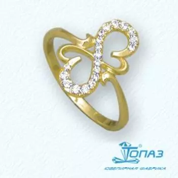 Кольцо с фианитами Линии Любви