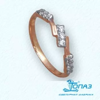 Кольцо с фианитами Линии Любви