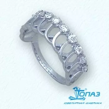 Кольцо с фианитами Линии Любви