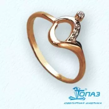 Кольцо с фианитами Линии Любви