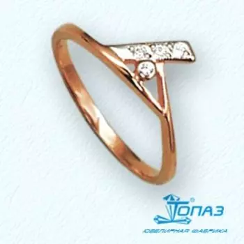 Кольцо с фианитами Линии Любви