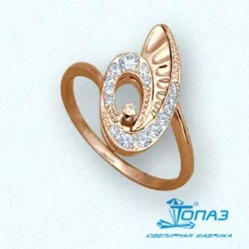 Кольцо с фианитами Линии Любви