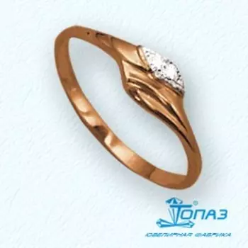Кольцо с фианитами Линии Любви